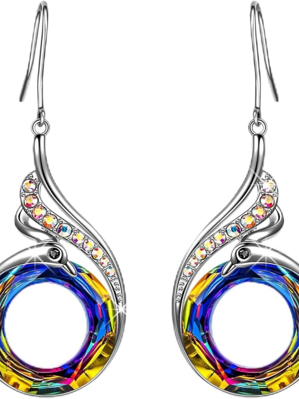 Ascendant Phoenix Czech Crystal Dangle Earrings – Symbol of Luck & Renewal